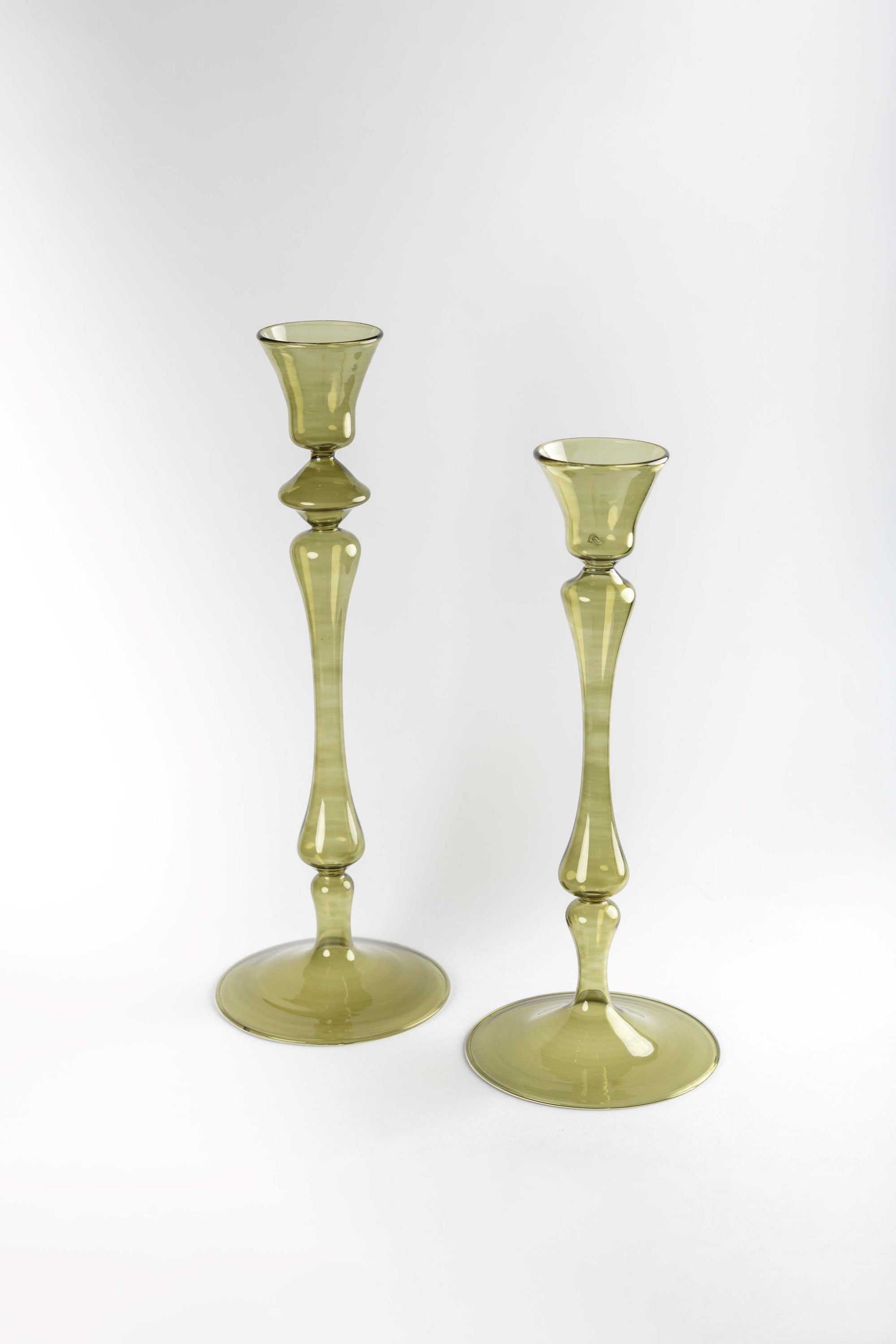 Set of 2 Glass Candle Holder