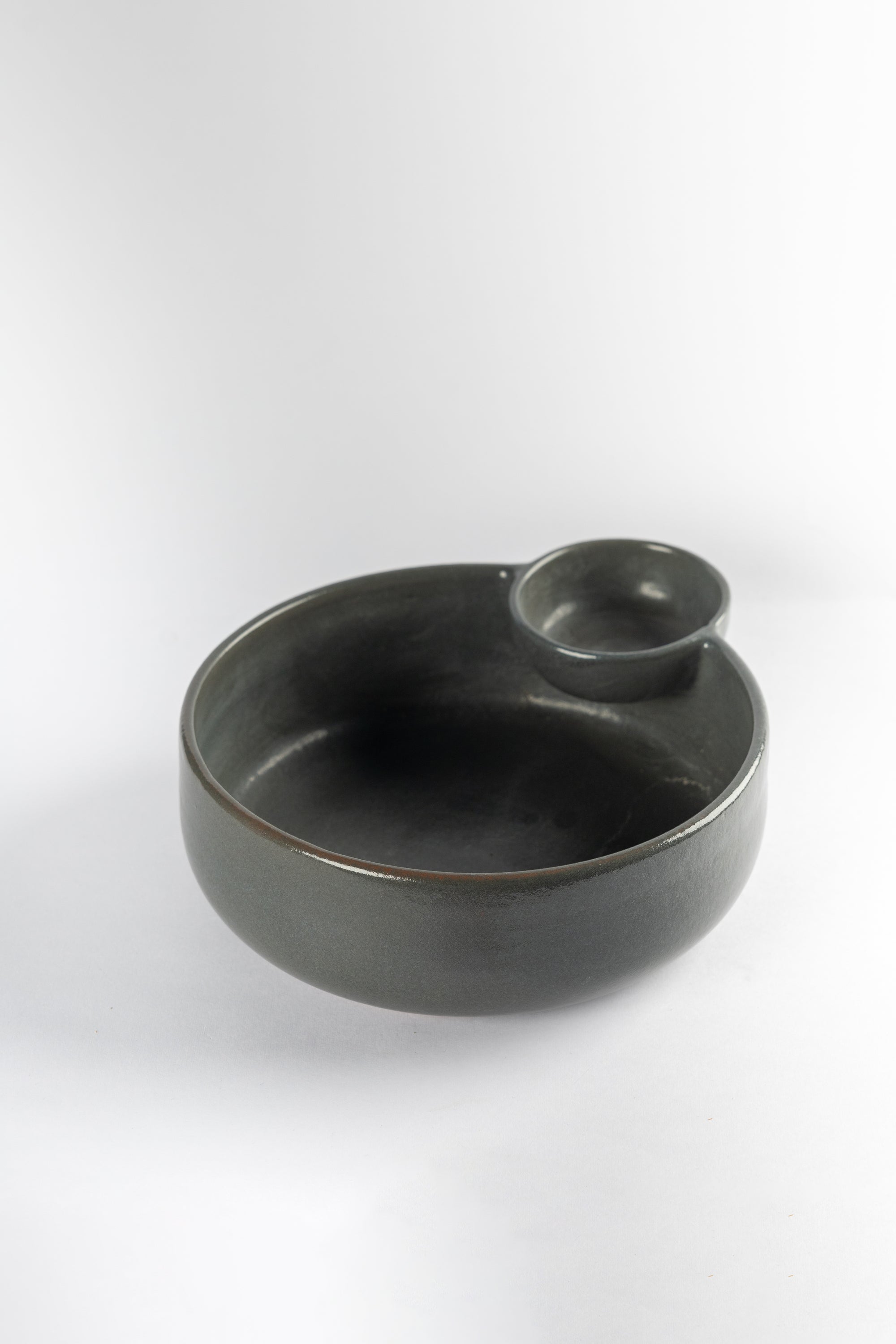 Pottery Bowl with Sauce Plate