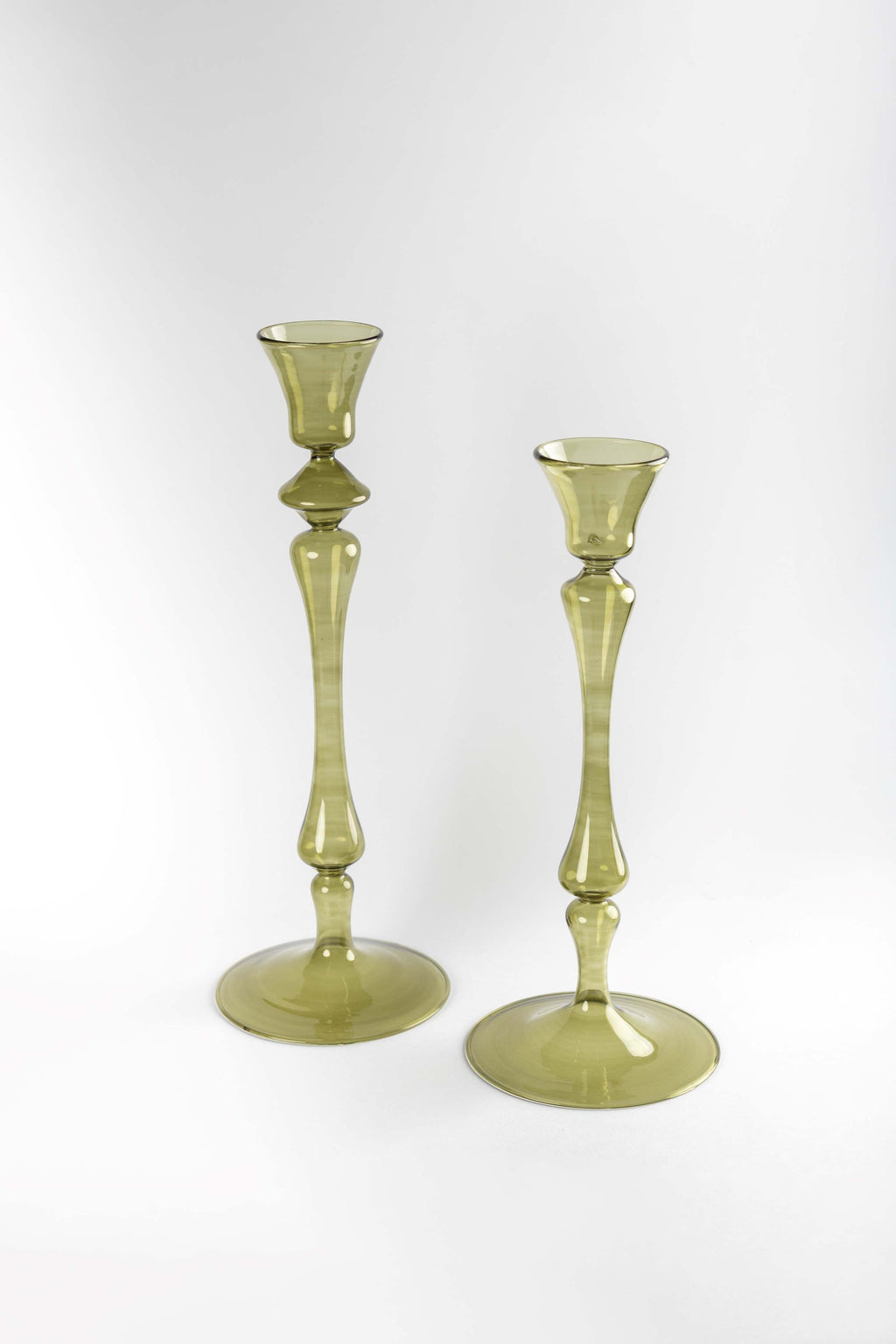 Set of 2 Glass Candle Holder