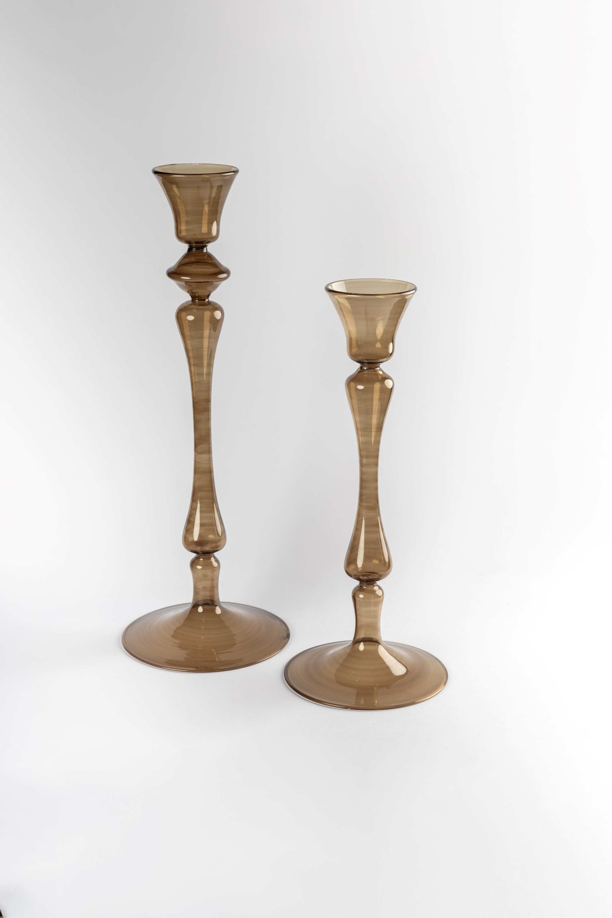 Set of 2 Glass Candle Holder