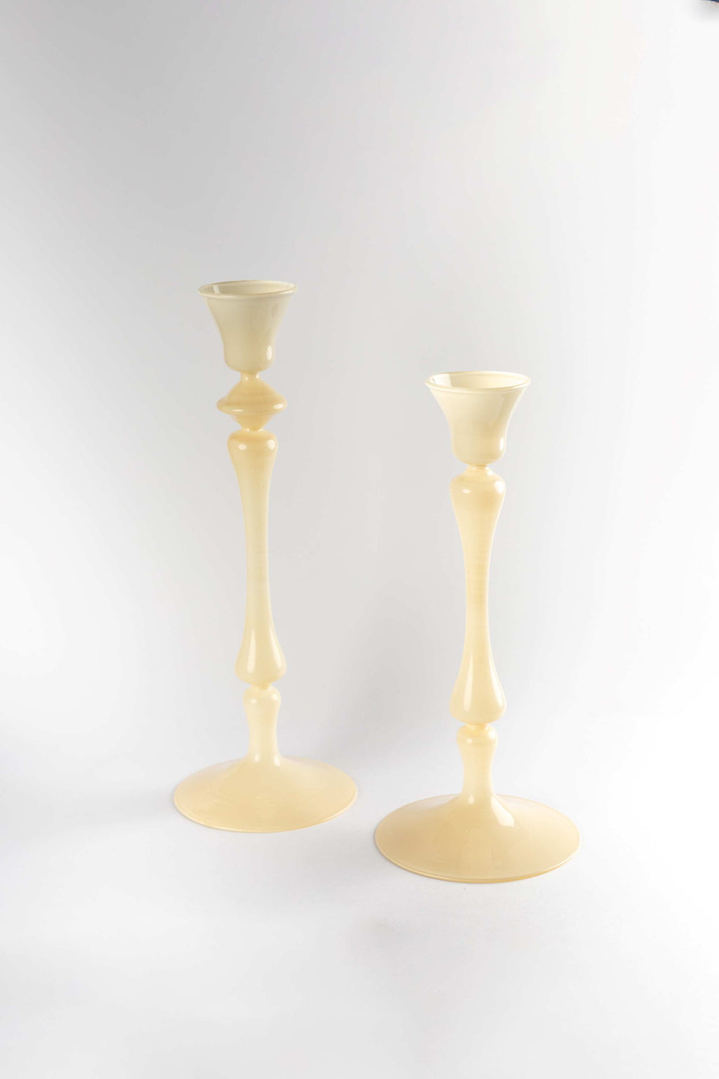 Set of 2 Glass Candle Holder