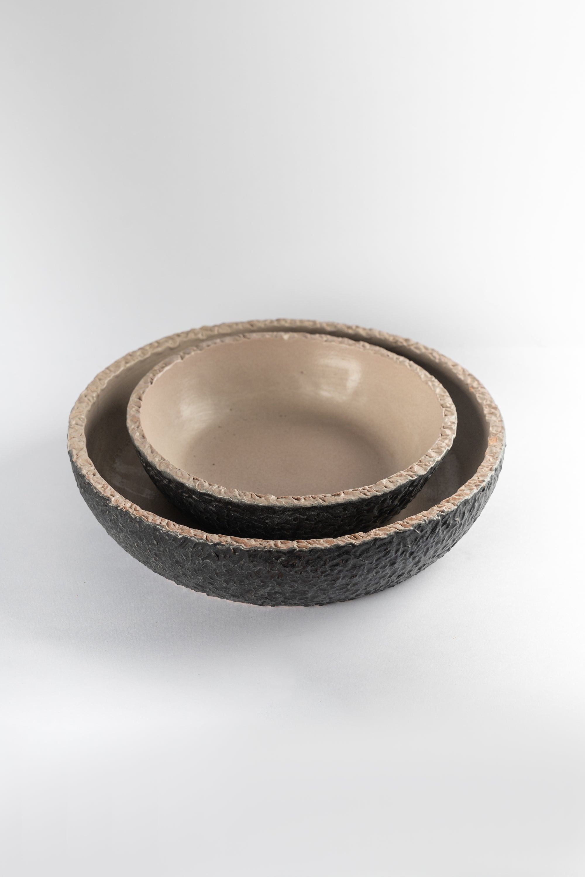 Decorated Pottery Plate Set of 2